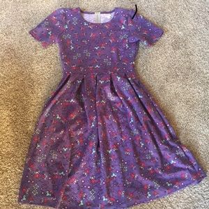 Purple fit and flare dress